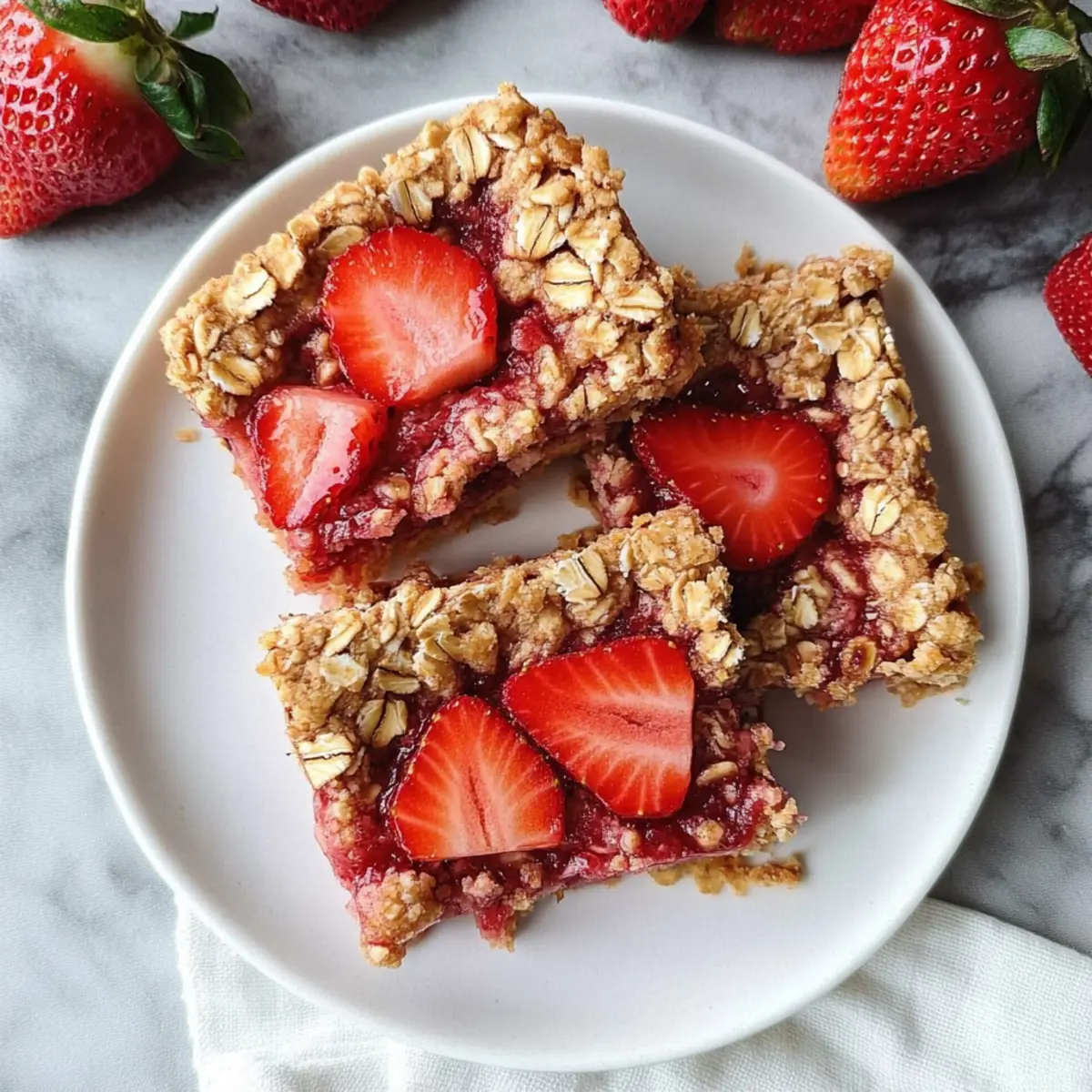 Healthy Strawberry Oatmeal Bars (Vegan + Gluten Free)
